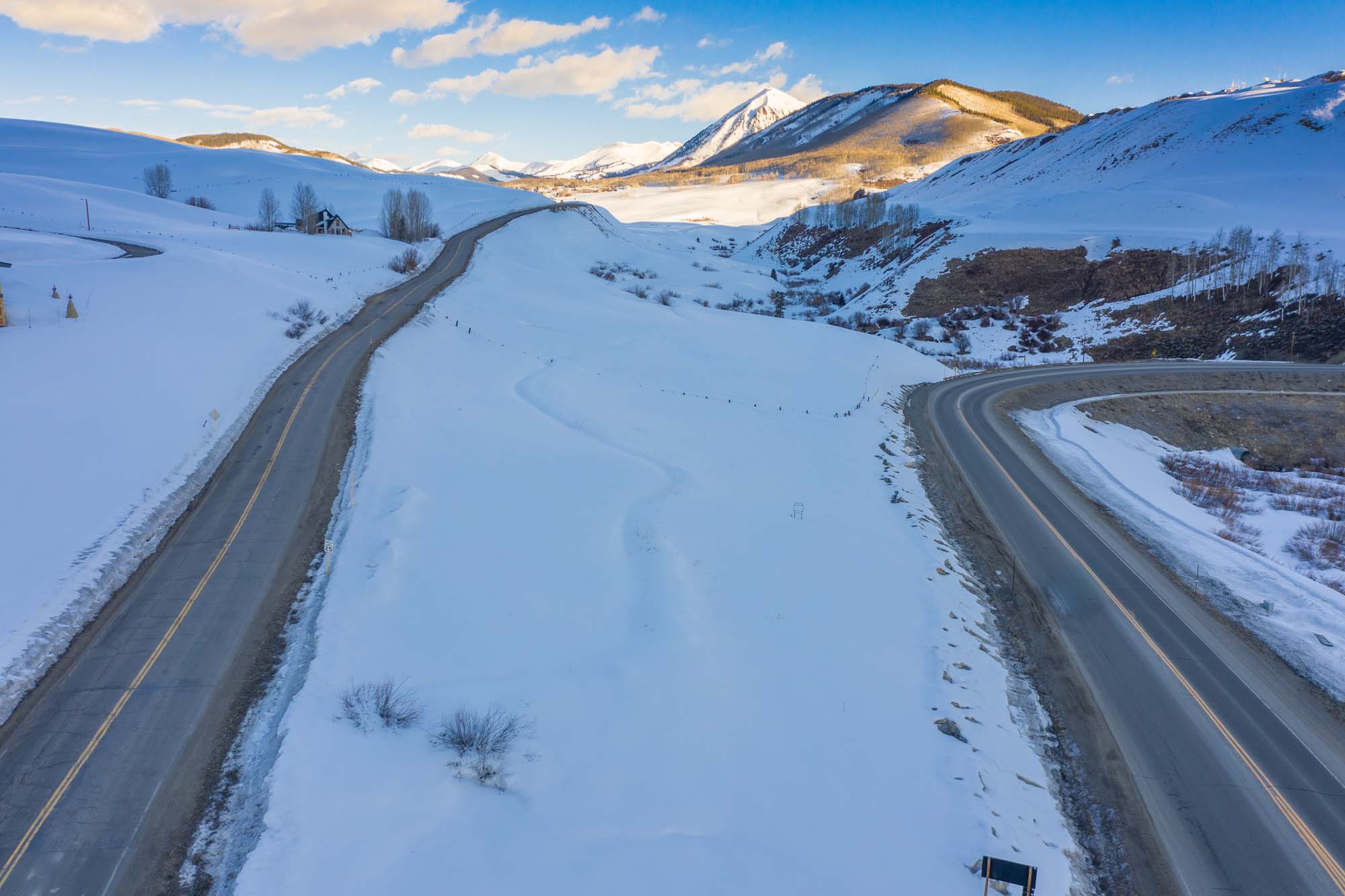 1701 County Road 317, Crested Butte Colorado - dusk drone view