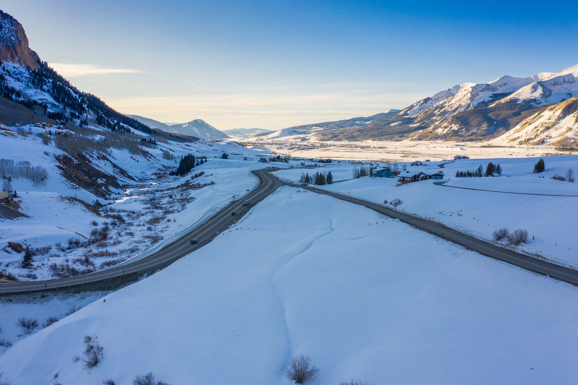 1701 County Road 317, Crested Butte Colorado - drone dusk view