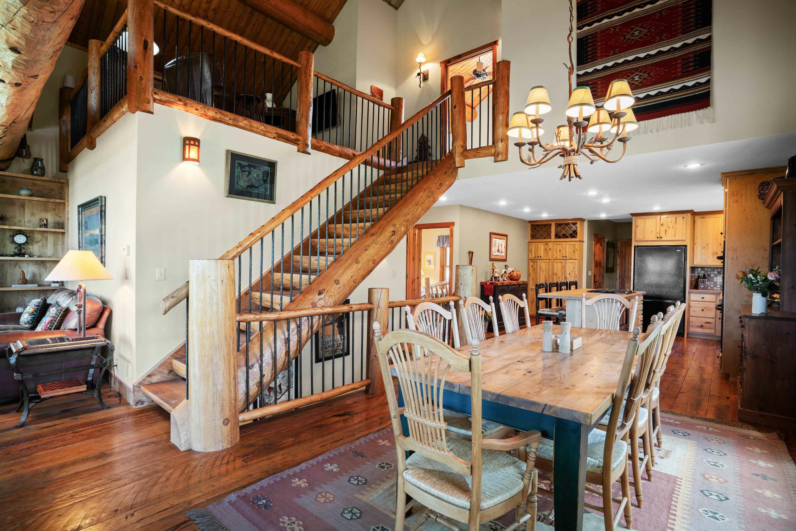 18 Ruby Drive Mt. Crested Butte, Colorado - Dining room, kitchen and stairway