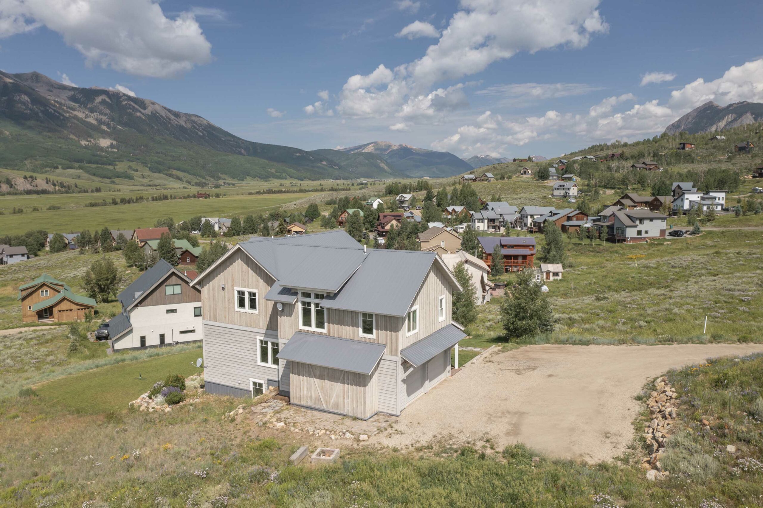 276 Zeligman Street Crested Butte, CO - Side of the house drone view