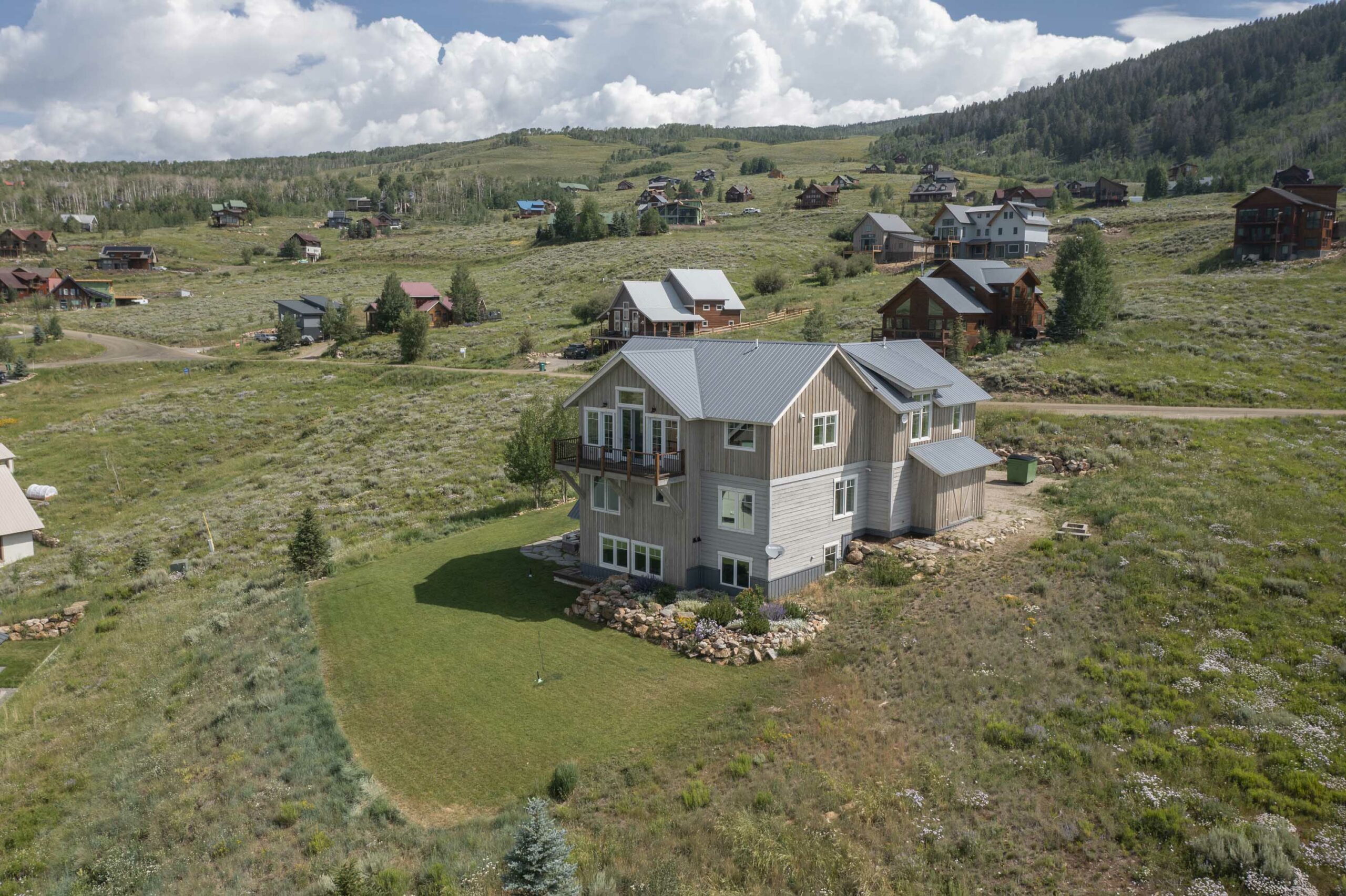 276 Zeligman Street Crested Butte, CO - Side of the house drone view