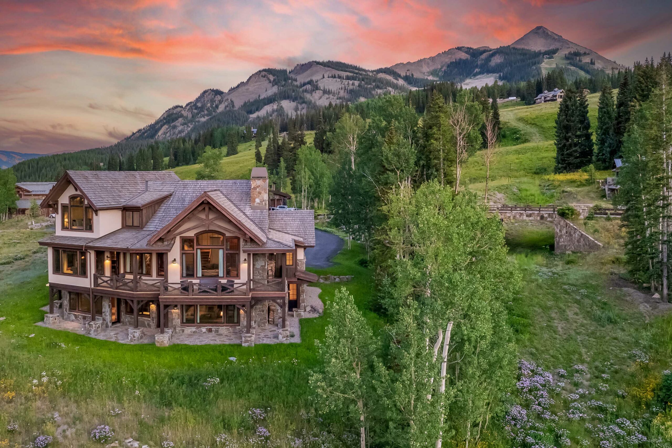 105 Bear Scratch Lane Mt. Crested Butte, CO - Back of House and Mountain