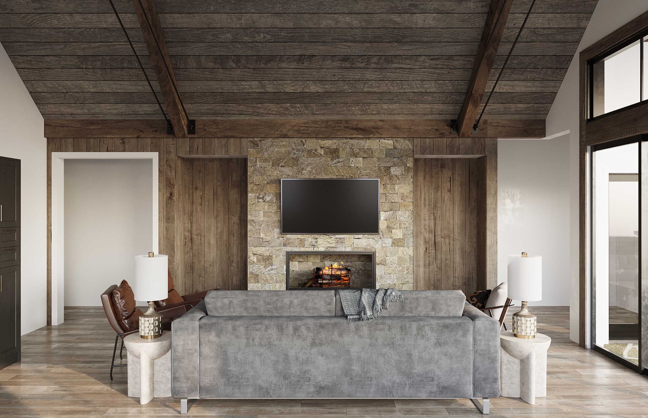 18 Walking Deer Lane Mt. Crested Butte, Colorado - game room fireplace rendering